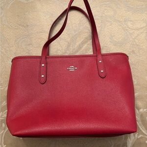 Coach Cherry Red Leather Tote